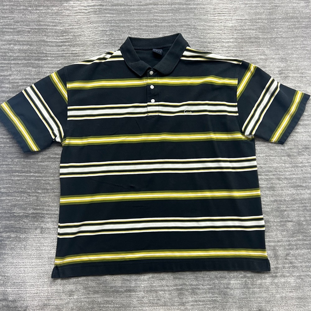 Karl Kani Polo Shirt Size 4XL Mens Striped Short Sleeve Black