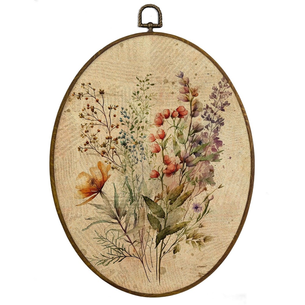 MAQIKA Boho Floral Oval Framed Wall Art Decor, Vintage Floral Wall Art, Retro...
