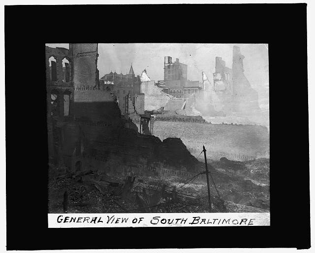 Baltimore fire,1904 General view of South Baltimore,Disaster,Rubble,Ruins