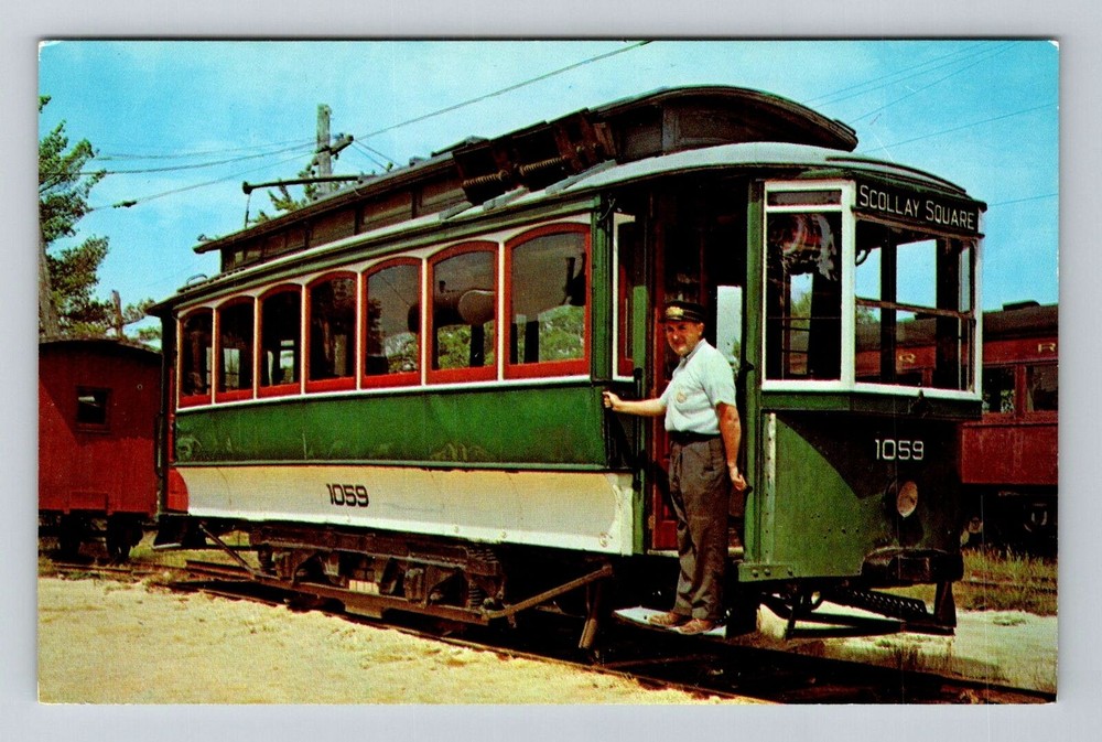 Kennebunkport ME-Maine, Seashore Trolley Museum, Streetcar Vintage Postcard