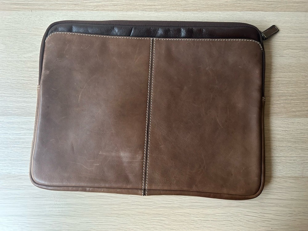 Jos. A. Bank Brown Genuine Leather Commuter Laptop Bag Case -