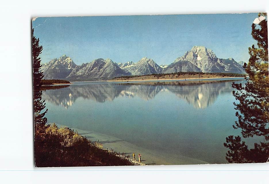 Postcard Jackson Lake Grand Teton National Park Wyoming USA Mount Mt. Moran