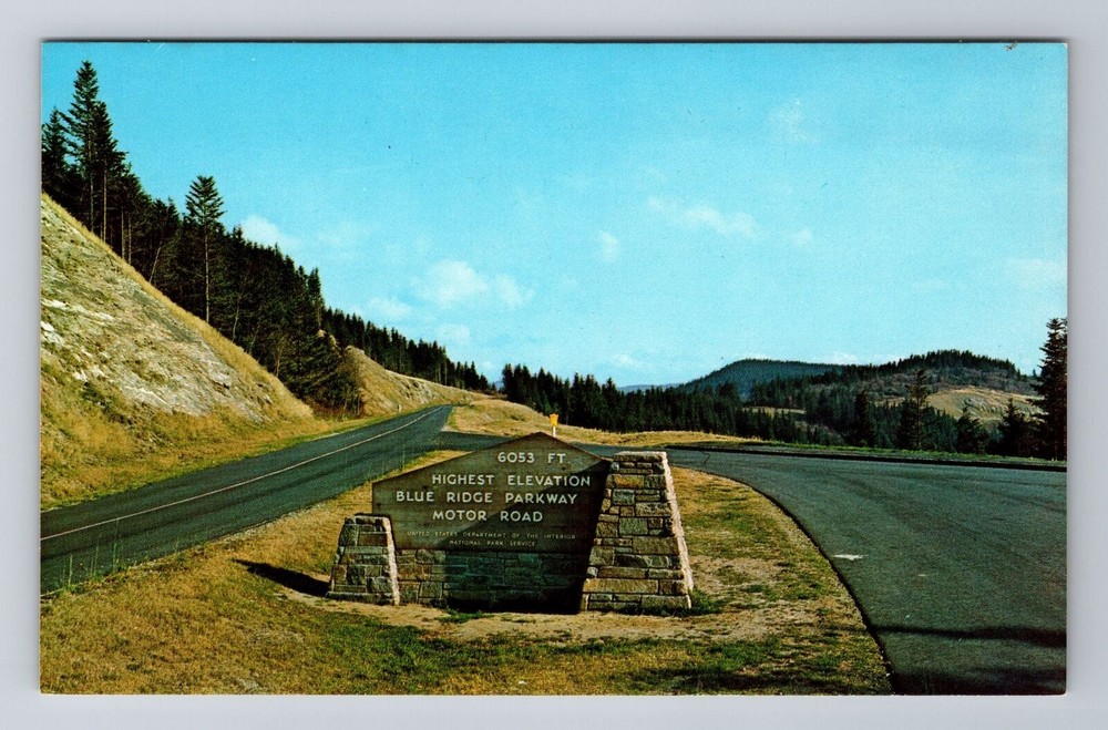 Asheville NC-North Carolina, Highest Pt on Blue Ridge Parkway, Vintage Postcard