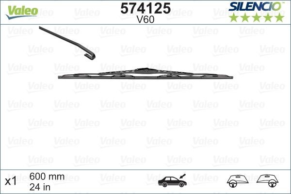 Valeo 574125 Wiper Blade Driver Side Fits Subaru Suzuki Tata Toyota Volvo VW