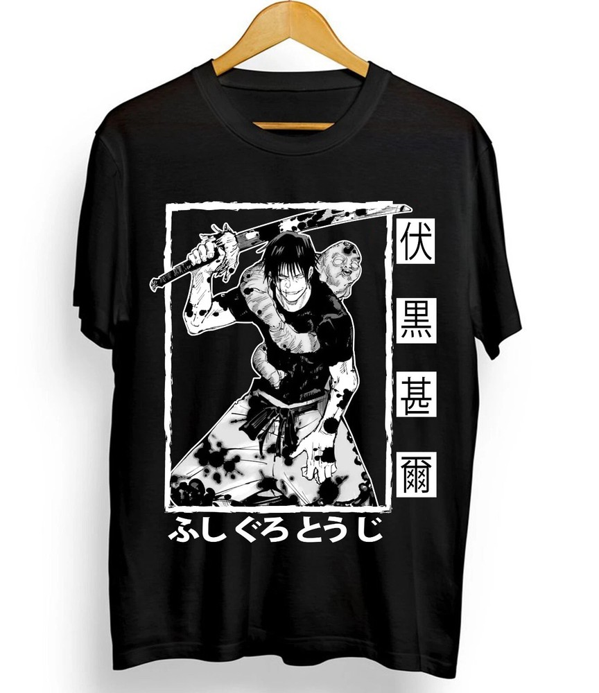 Anime Jujutsu Kaisen Toji Fushiguro Black T Shirt Size S - 5Xl