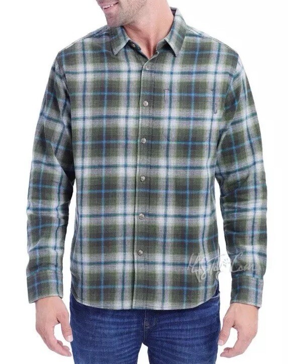 Eddie Bauer Mens Bristol Soft Plaid Flannel Long Sleeve Shirt XXL