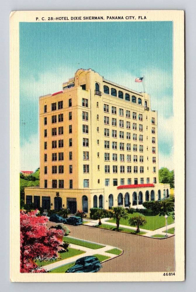 Panama City Fl-Florida, Hotel Dixie Sherman, Vintage Postcard