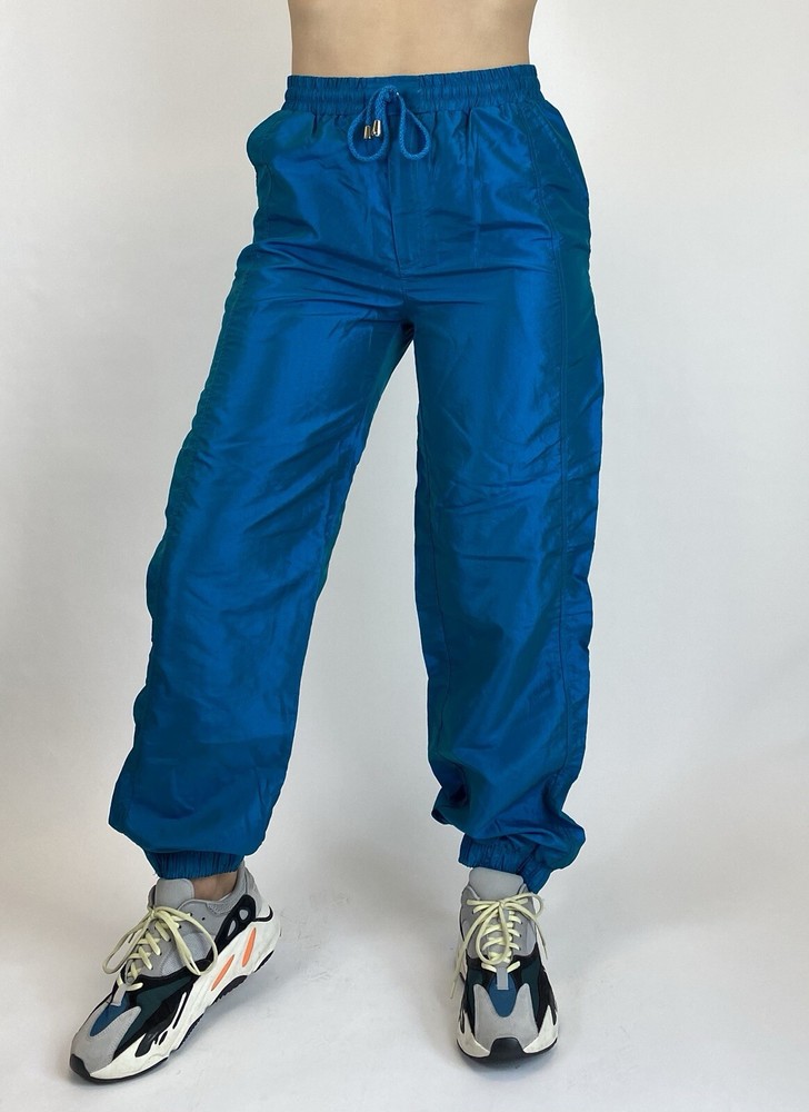 Vintage Dior Parachute Teal Blue Track Pants