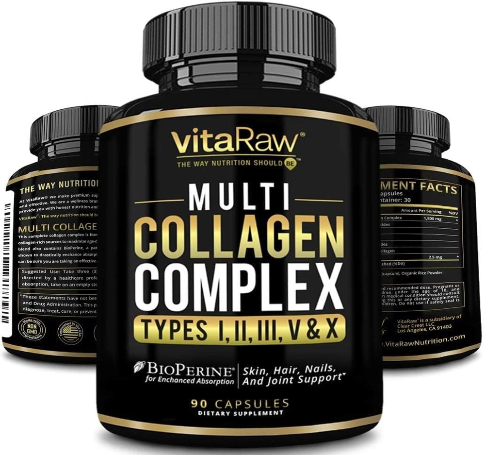 Collagen Pills 1800 Mg - Multi Collagen Supplements (Types I, II, III, V & X) Gr