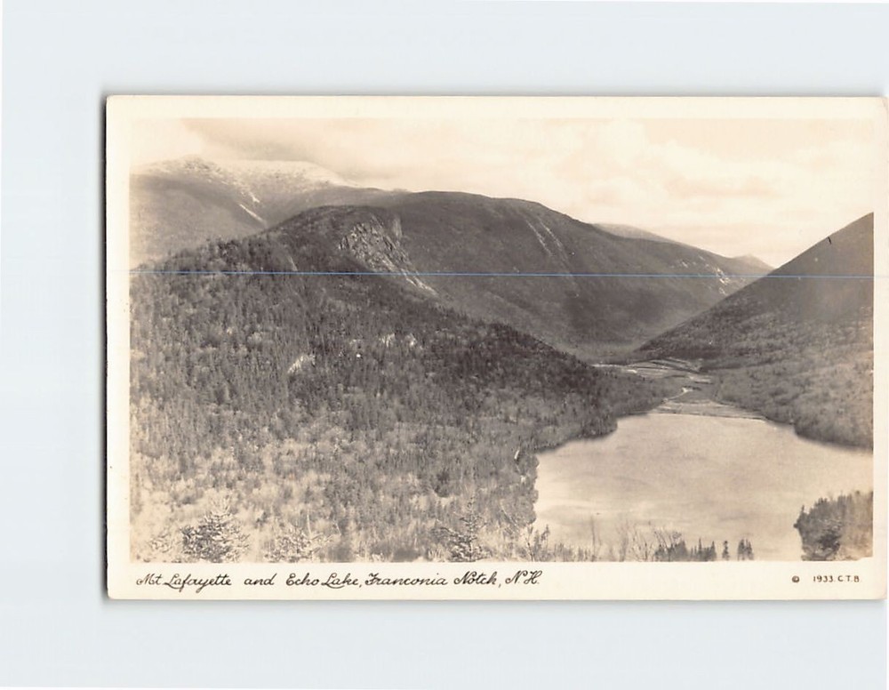 Postcard Mt. Lafayette and Echo Lake Franconia Notch New Hampshire USA