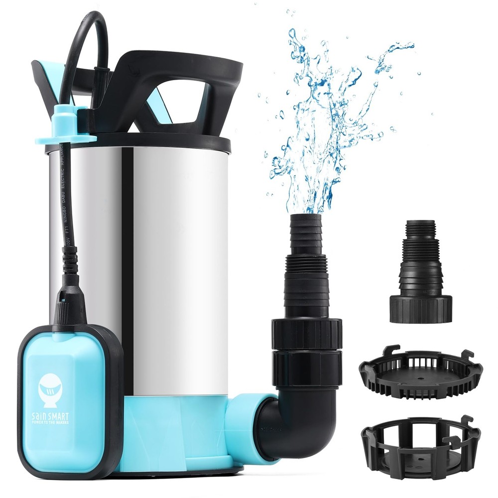 1.15HP Submersible Sump Pump with Float Switch - Stainless Steel Water Pump