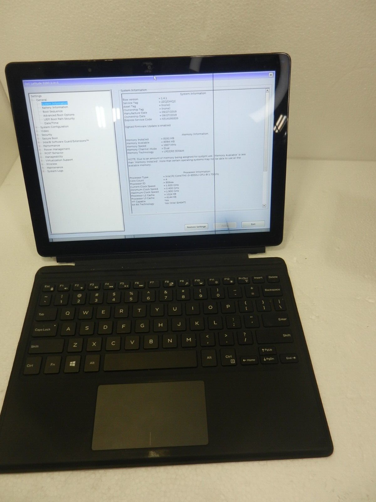 Dell Latitude 5290 2-in-1 TOUCH CORE i5-8350U @ 1.70GHZ - LCD  SCREEN HAS LINES