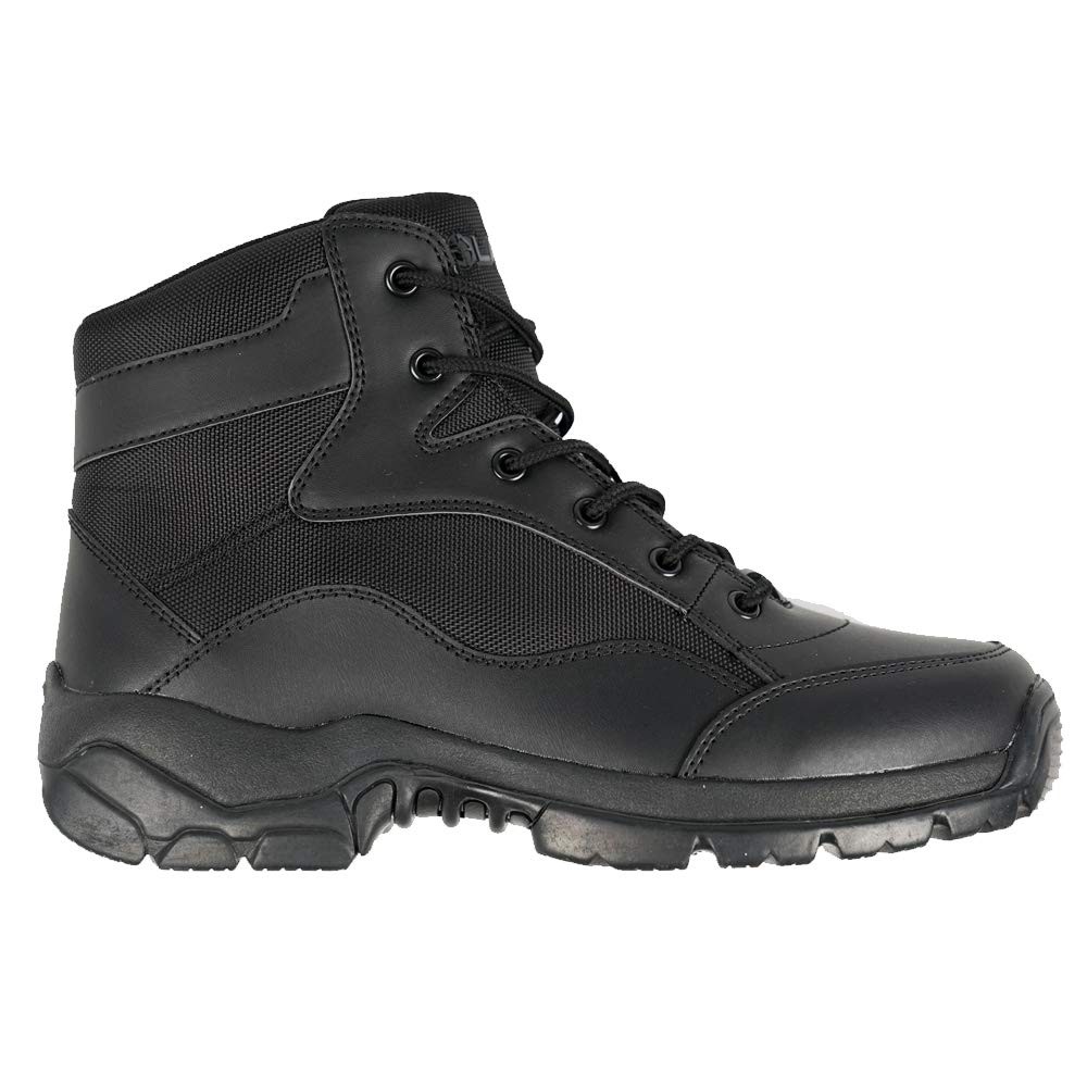 Men's LAPG BFD Core Tactical Black Leather Boots, 6 Inch, Work Combat Hiking