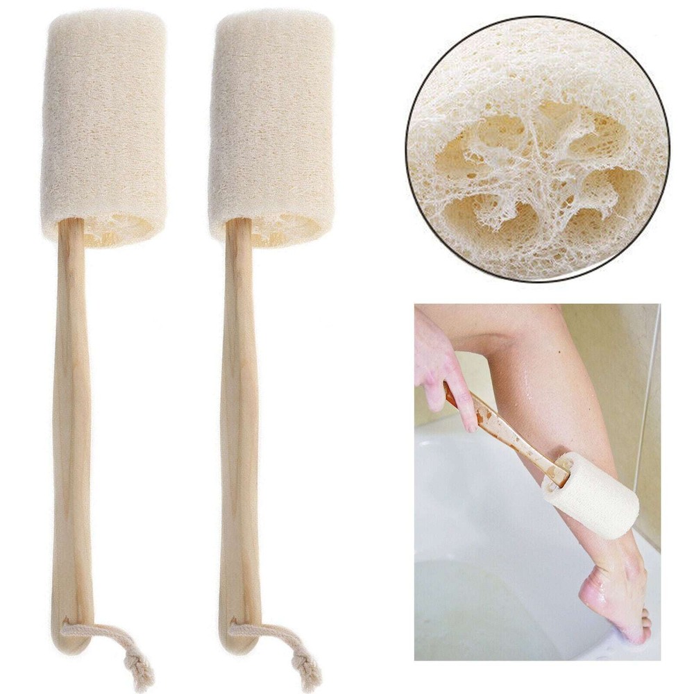 2Pcs Natural Loofah Body Scrubber Sponge Brushes