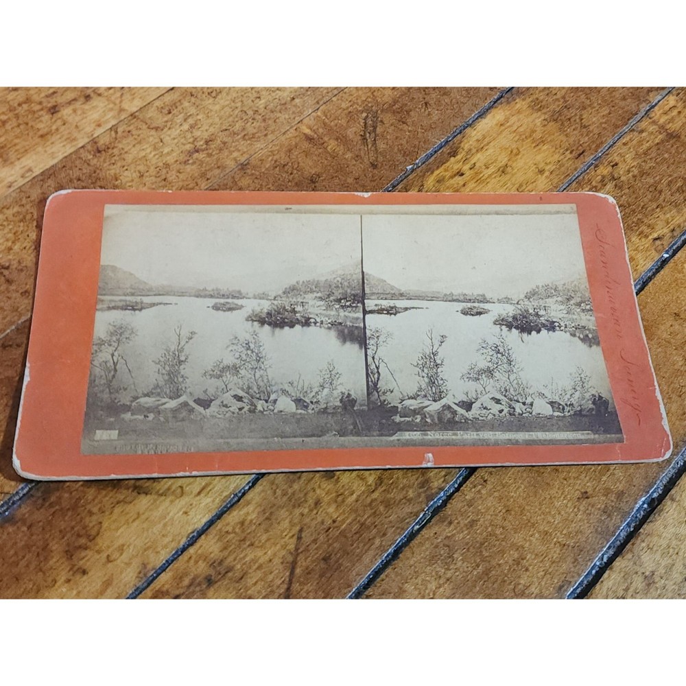 Antique 19th Century Stereoview Card Of Scandinavian Landscape Scene