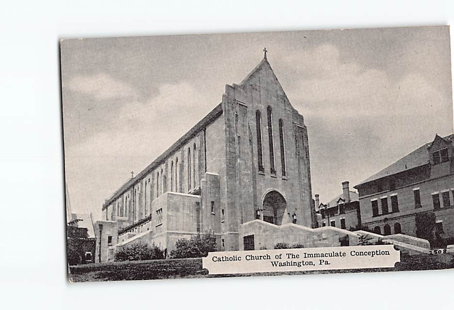 Postcard Catholic Church of the Immaculate Conception Washington Pennsylvania