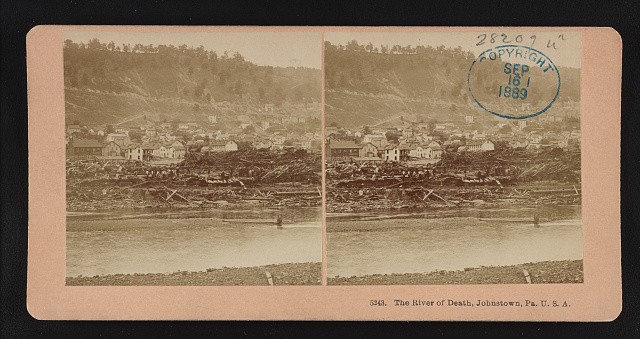 Photo:Johnstown Pa USA 1889 Johnstown Flood River of Death Stereo View