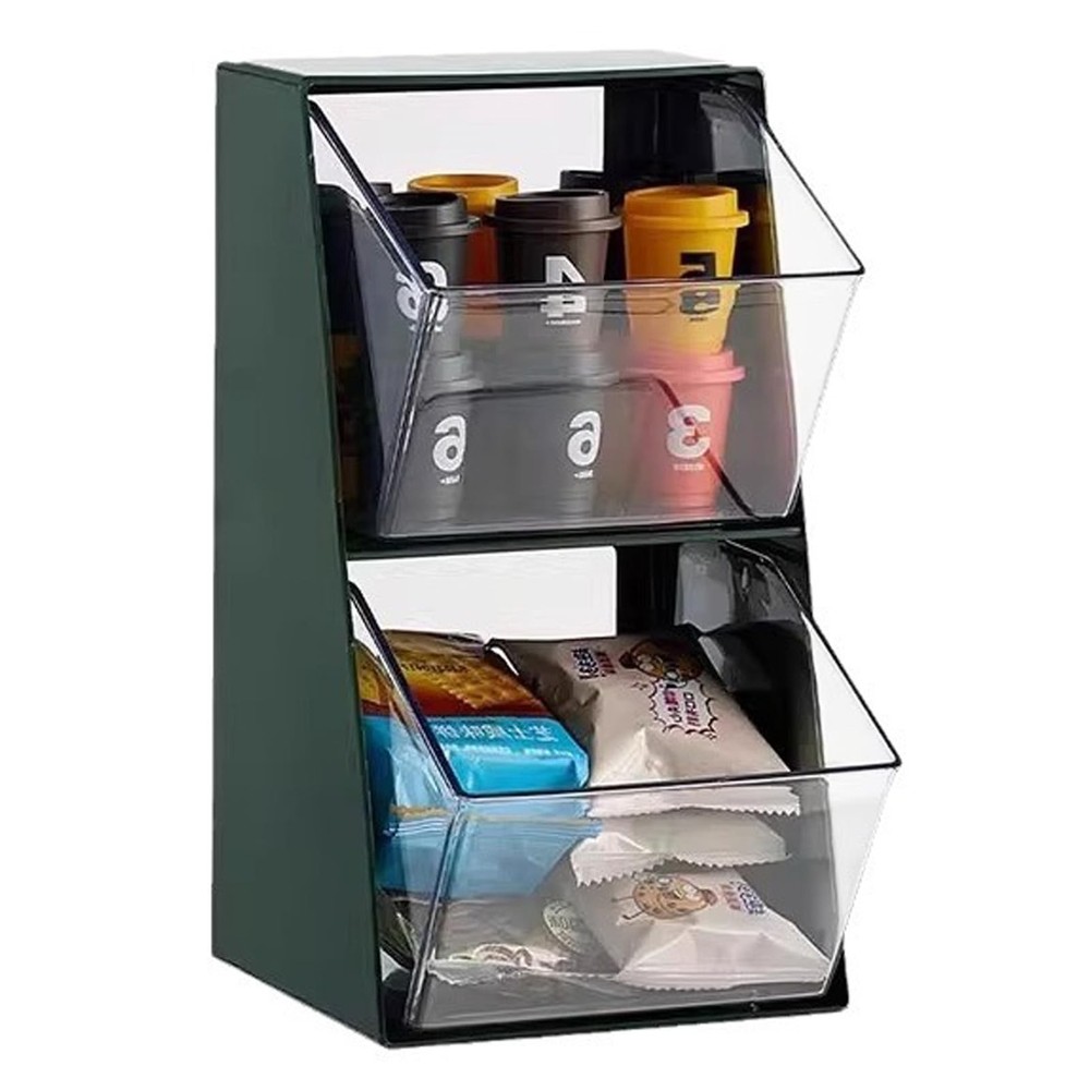 K Cup Holder, Large Capacity Tea Bag Organizer with 2 Drawers, Clear Coffee P...