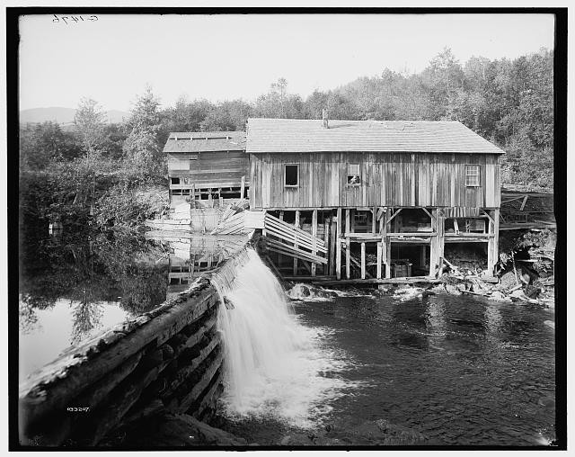 Keene Valley,old mill,dams,water,Ausable,Adirondack Mountains,New York,NY,1900