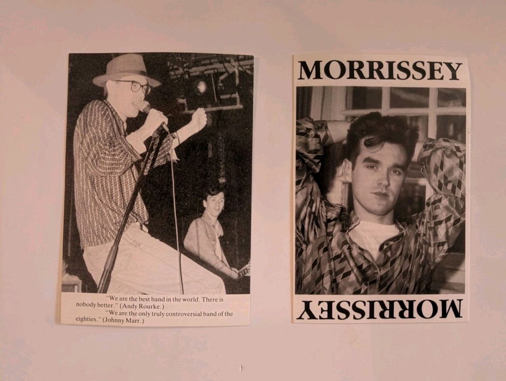 Morrissey Postcards (2) UNUSED black & white PHOTOS The Smiths era