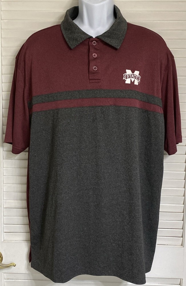 Men's Colosseum Mississippi State Bulldogs Short Sleeve Polo Shirt, 2XL