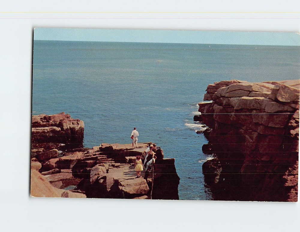 Postcard Thunder Hole Acadia National Park Bar Harbor Maine USA-image