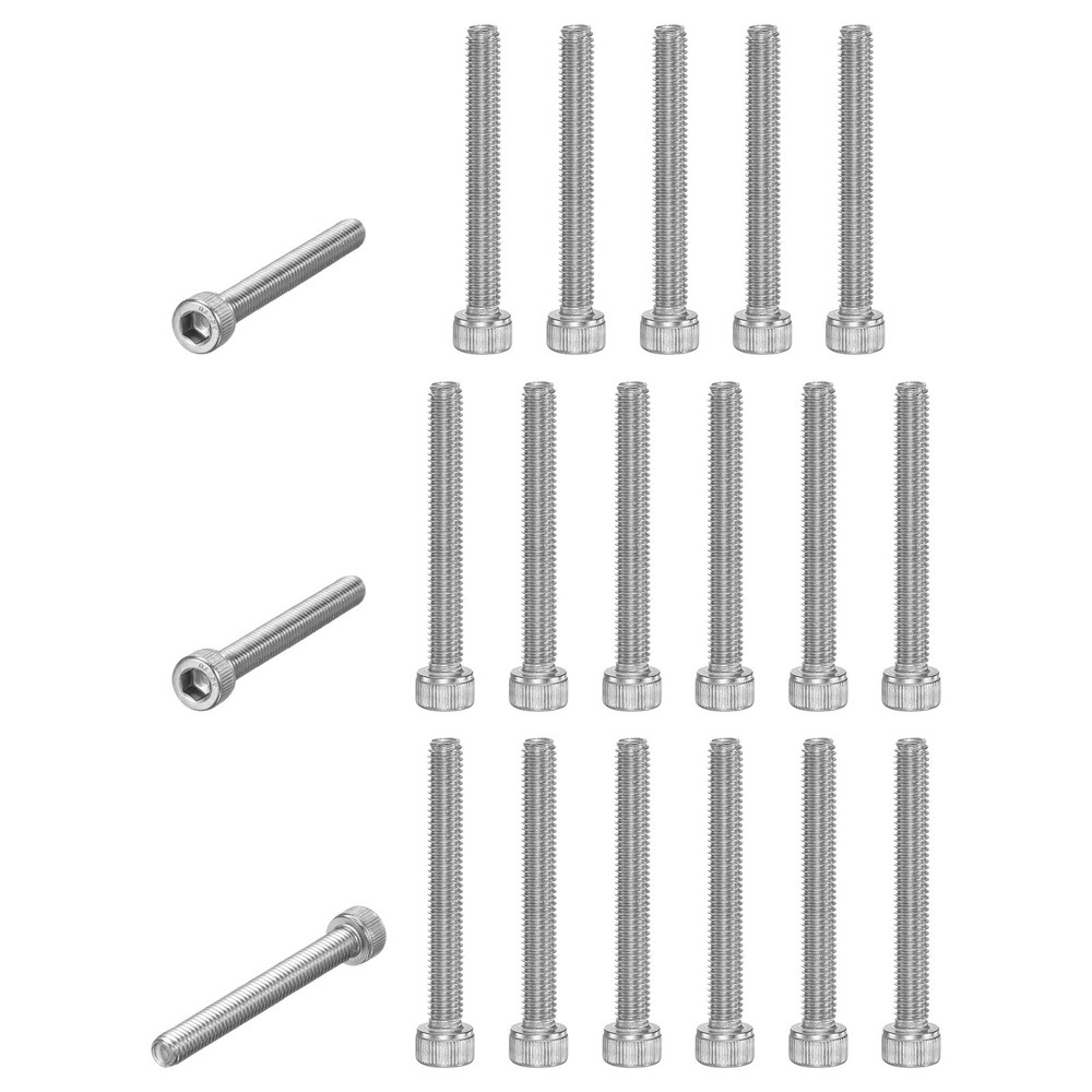 20-Pack Socket Head Cap Screws Bolts M6x50mm 1mm Pitch for Chainsaw [Silver]