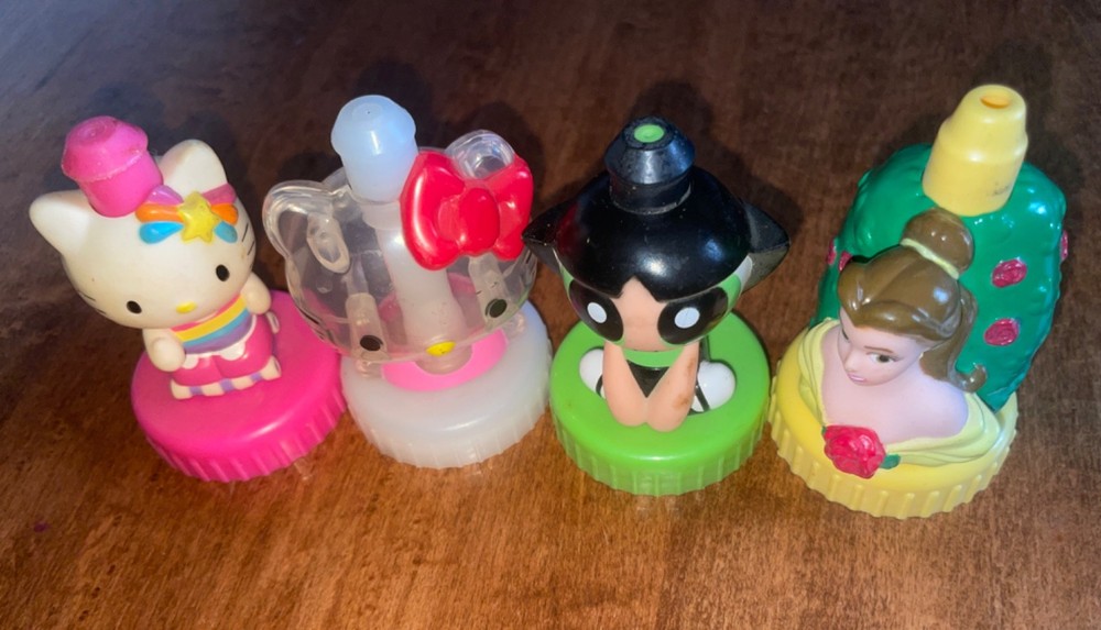 Powerpuff Girls, Hello Kitty Belly Washers Bottle Lot of 4