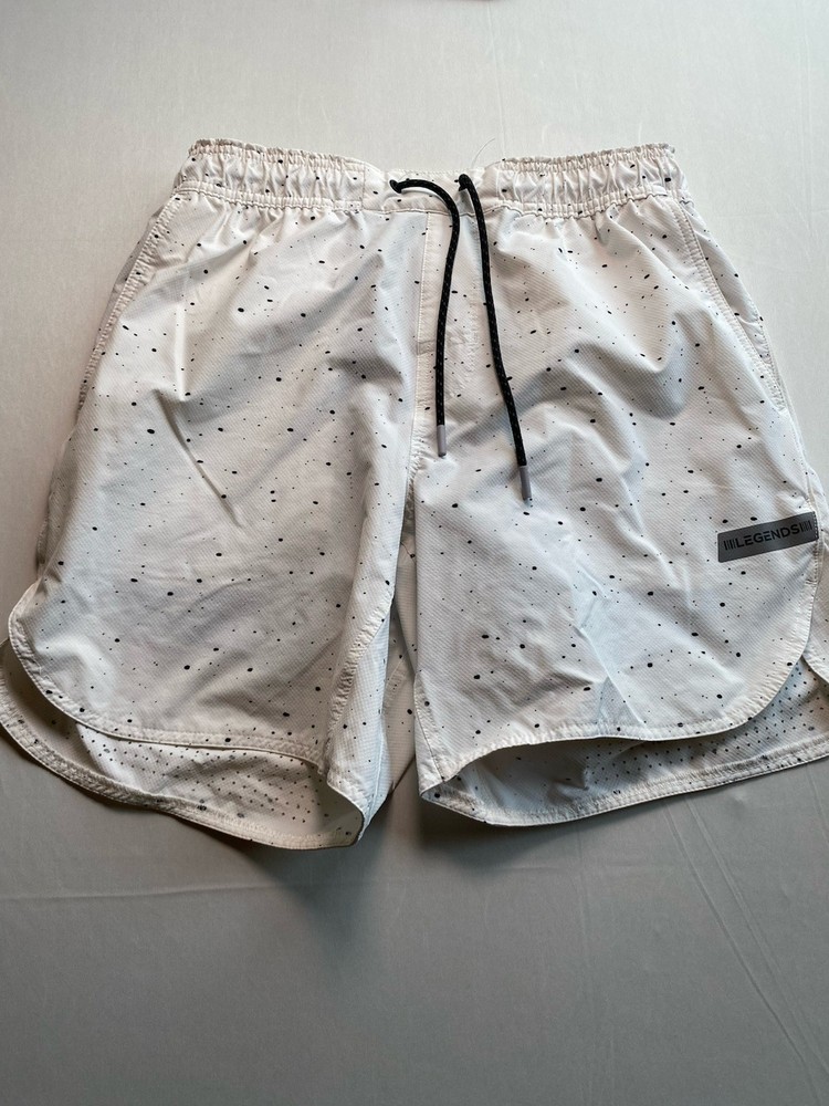 Legends Brand Men's Training Shorts White Black Speckle Size Medium Athletic Gym