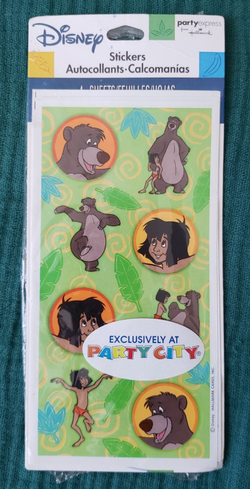 Vintage Disney the Jungle Book Stickers - 4 Sheets New in Package - Hallmark