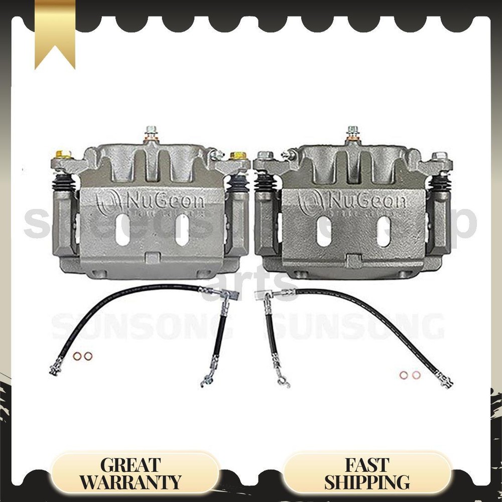 Front Brake Caliper & Hose Kit 4pcs for 2008-2010 Infiniti QX56
