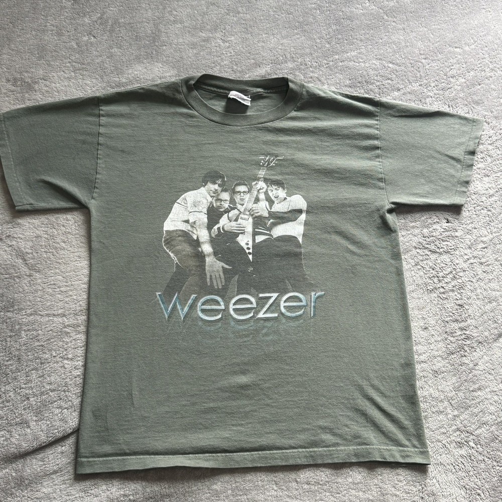 Vintage 2001 WEEZER Midget Tour Concert T-Shirt Size Medium Y2K Band Rock