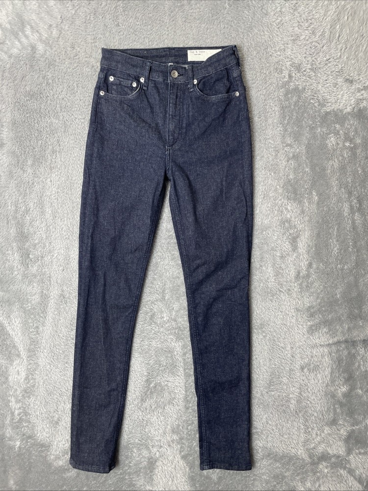 Rag & Bone Jeans Women's 26 Blue Nina High Rise Skinny Stretch Denim Pants