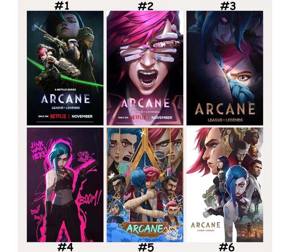 Arcane League of Legends Netflix Series Gaming Poster Wall Art