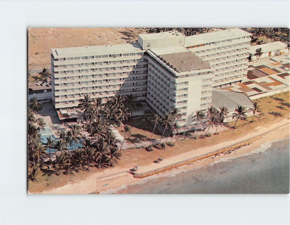 Postcard Aerial View Hotel Bali Beach Sanur Bali Indonesia