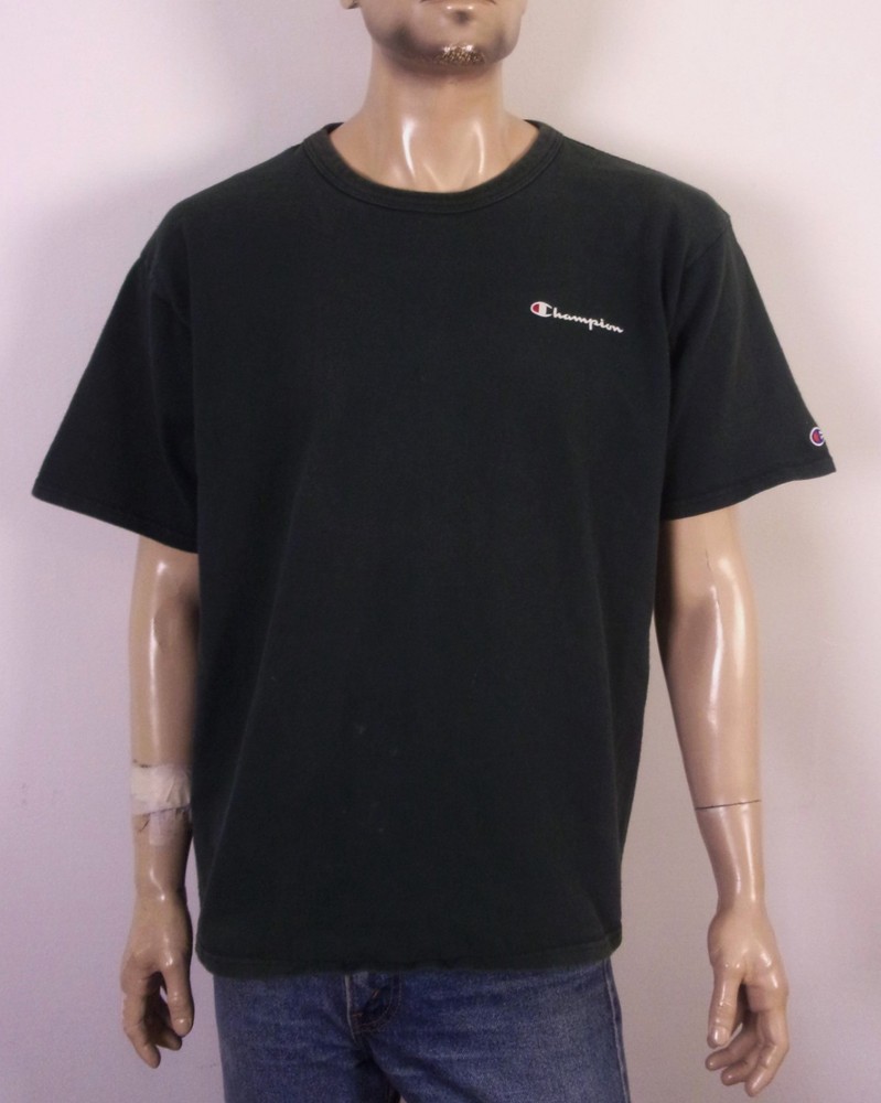 vintage 90s Champion Spell Out Logo T-Shirt Green SZ XL