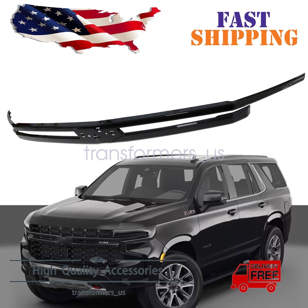 New Front Grille Molding Trim Fit Chevrolet Tahoe Suburban 2021-2024 Gloss Black