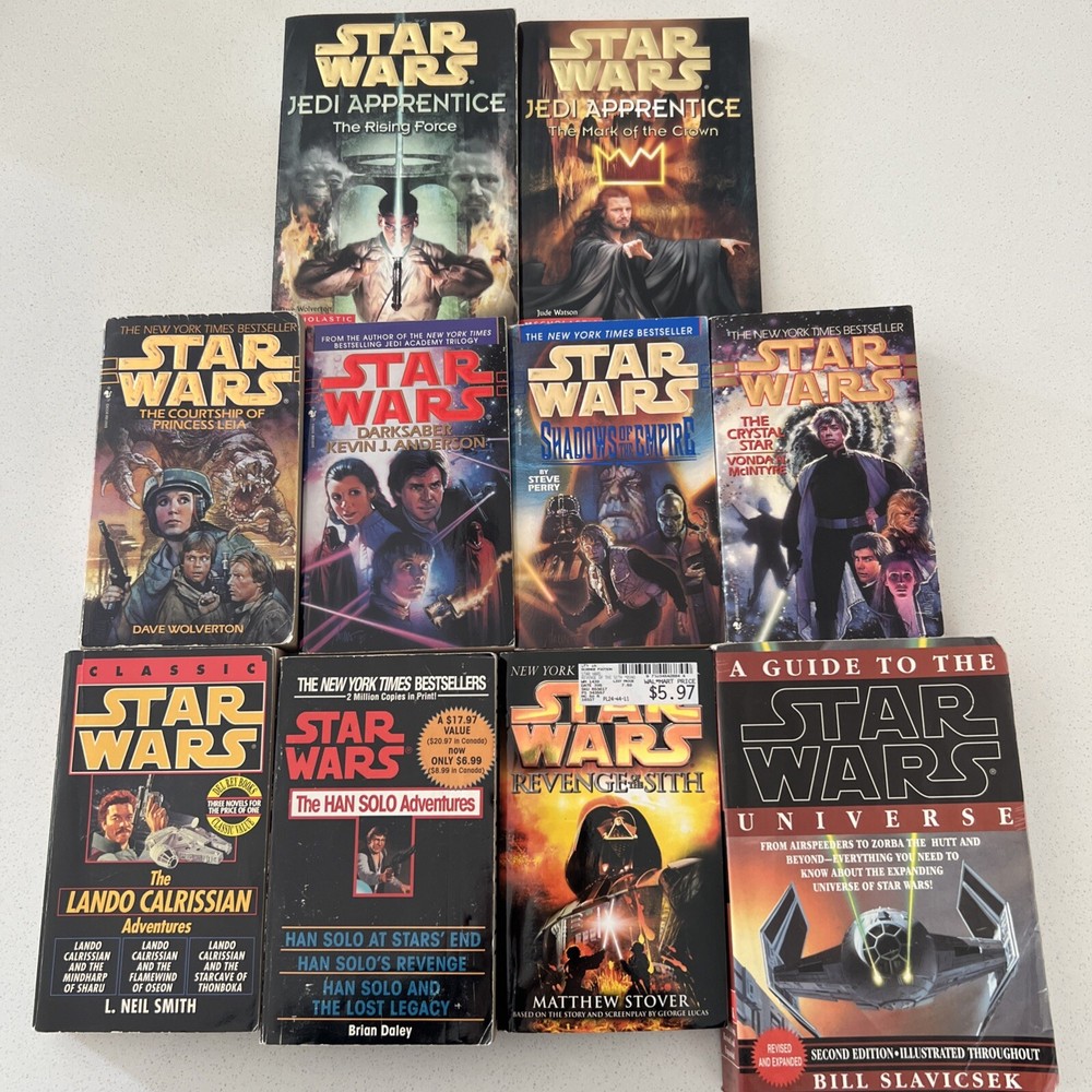 Lot 10 book Star Wars Lando Adventures, Han Solo Adventures, Guide, Shadows Of..
