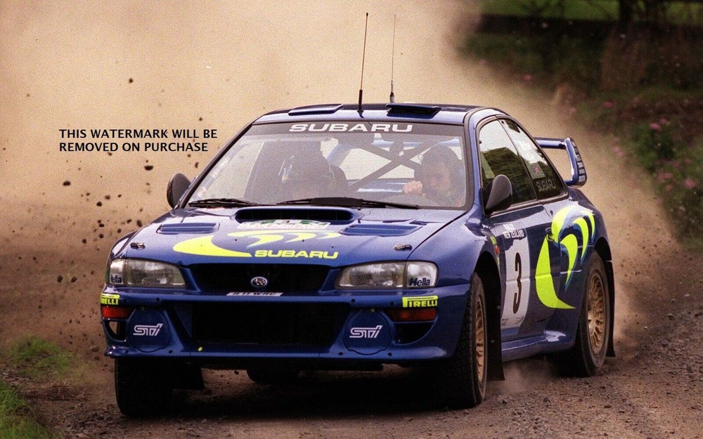 COLIN MCRAE SUBARU IMPREZA RALLY 30x20 Inch Canvas Wall Art Framed READY TO HANG