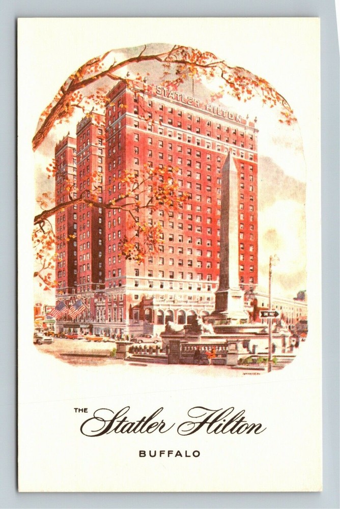 Buffalo NY-New York Statler Hilton Hotel Antique Vintage Souvenir Postcard
