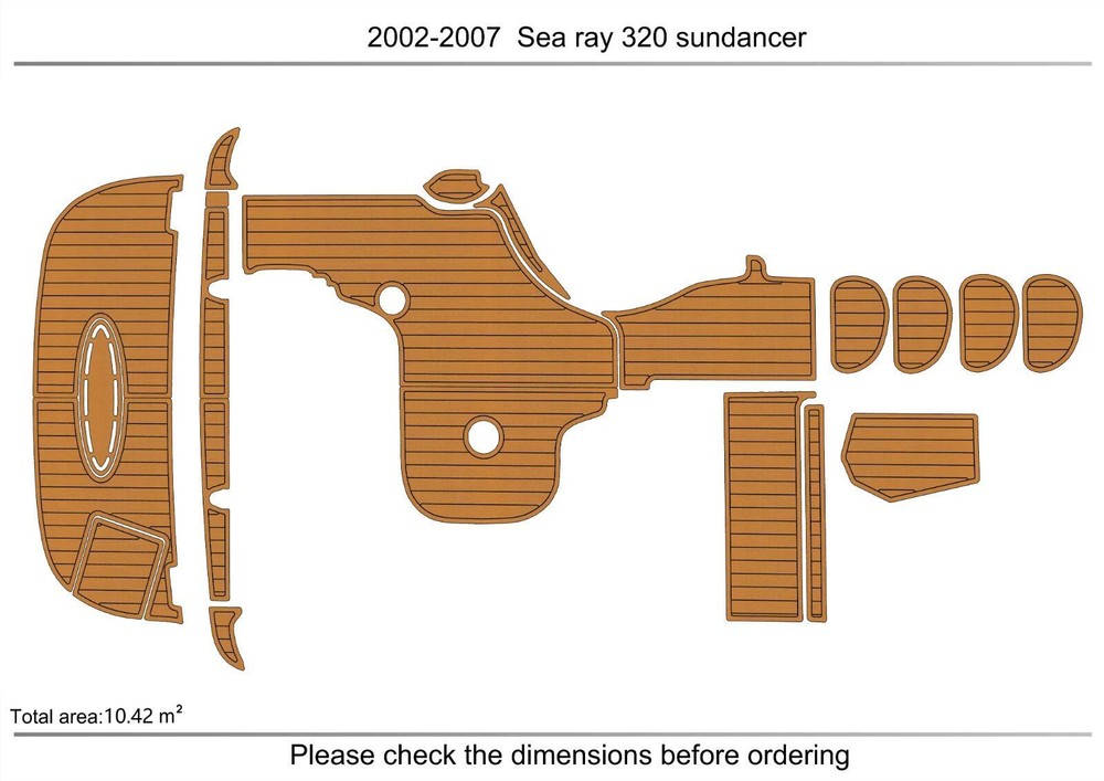 2003 Sea ray 320 Sundancer Swim Platform Cockpit EVA Pad Foam Teak Deck Flooring