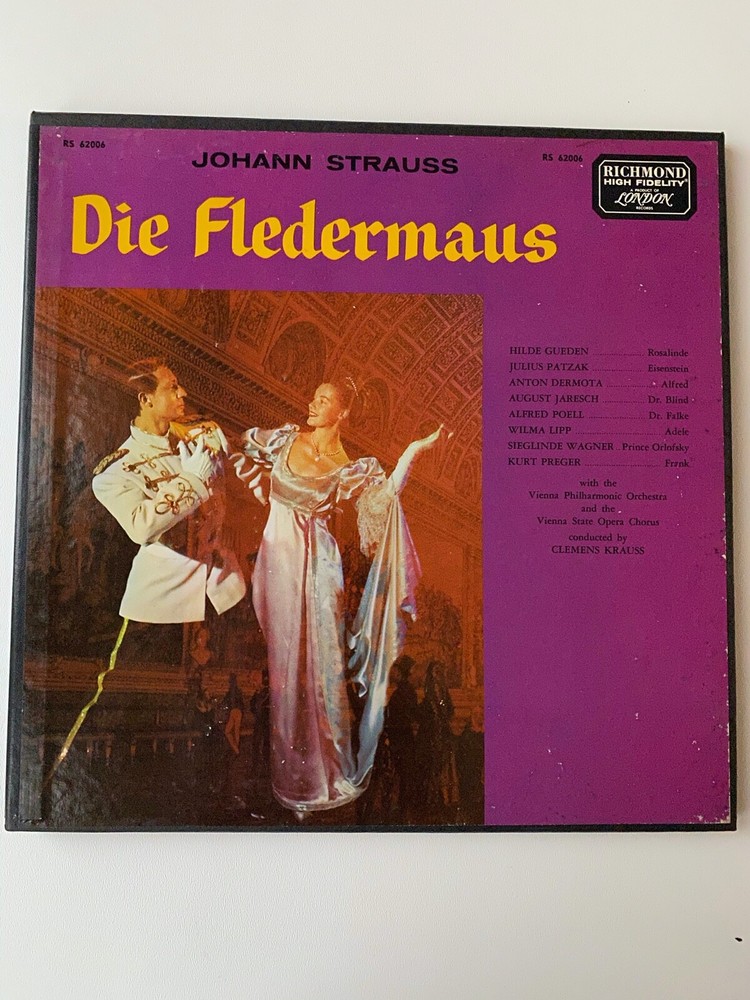 Strauss Die Fledermaus London RS 62006 Vienna Philharmonic 2 LP Box NM Opera