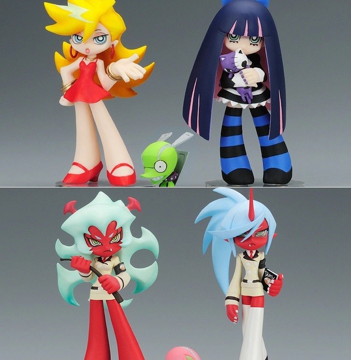 Panty and Stocking Scanty & Knee Socks Figure Set Rare New Japan