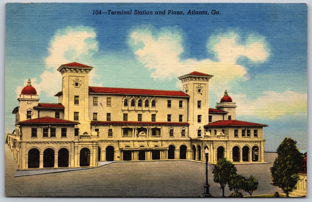 Terminal Station & Plaza ATLANTA Georgia GA VINTAGE Postcard