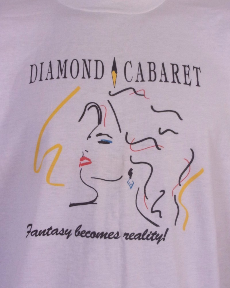 vintage 90s rare Diamond Cabaret Strip Club T-Shirt USA single stitch FOTL XL