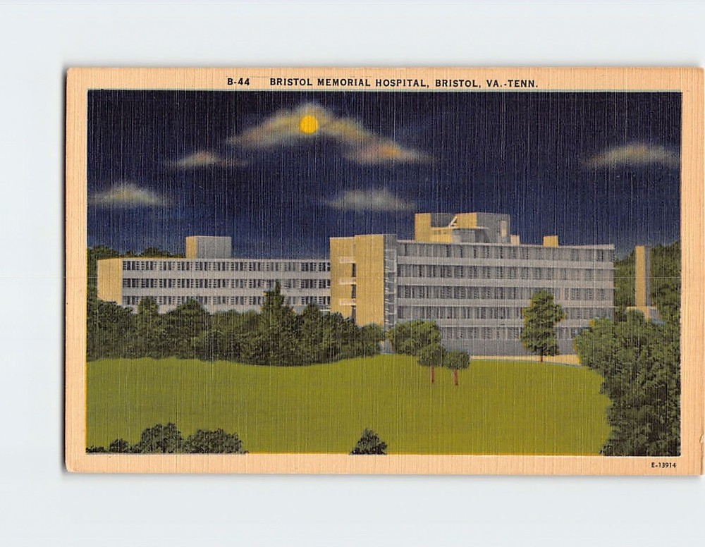 Postcard Bristol Memorial Hospital Bristol Virginia-Tennessee USA