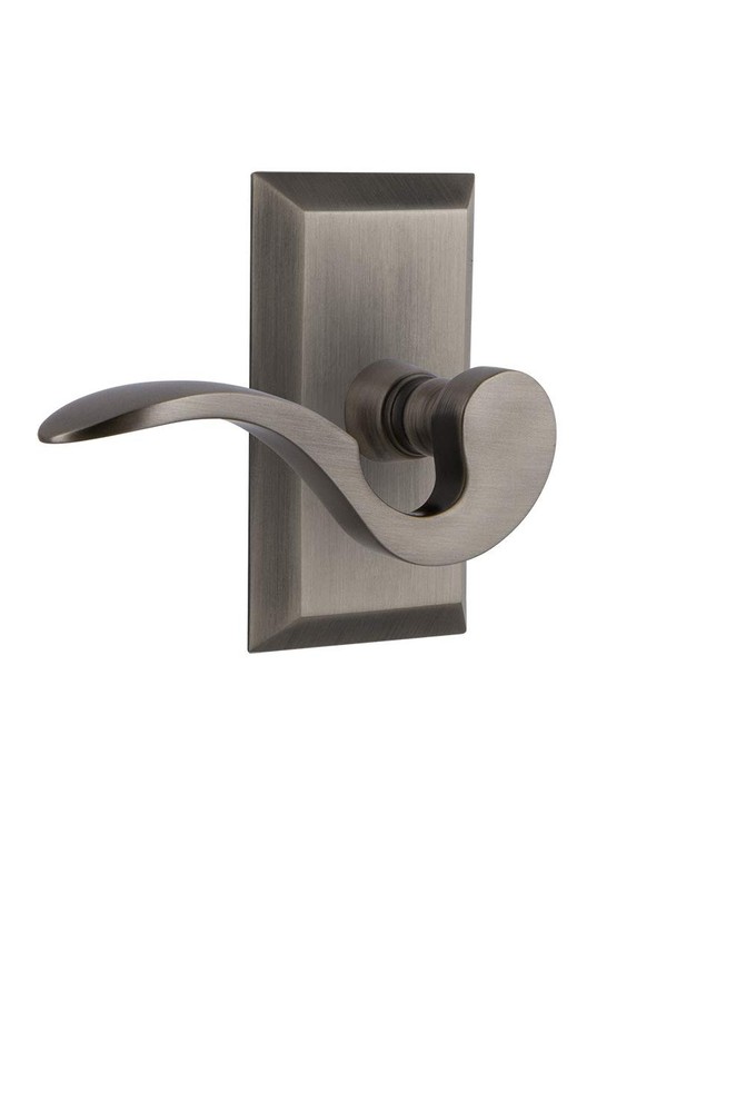 Warehouse Studio Plate Privacy Manor Lever in Antique Pewter