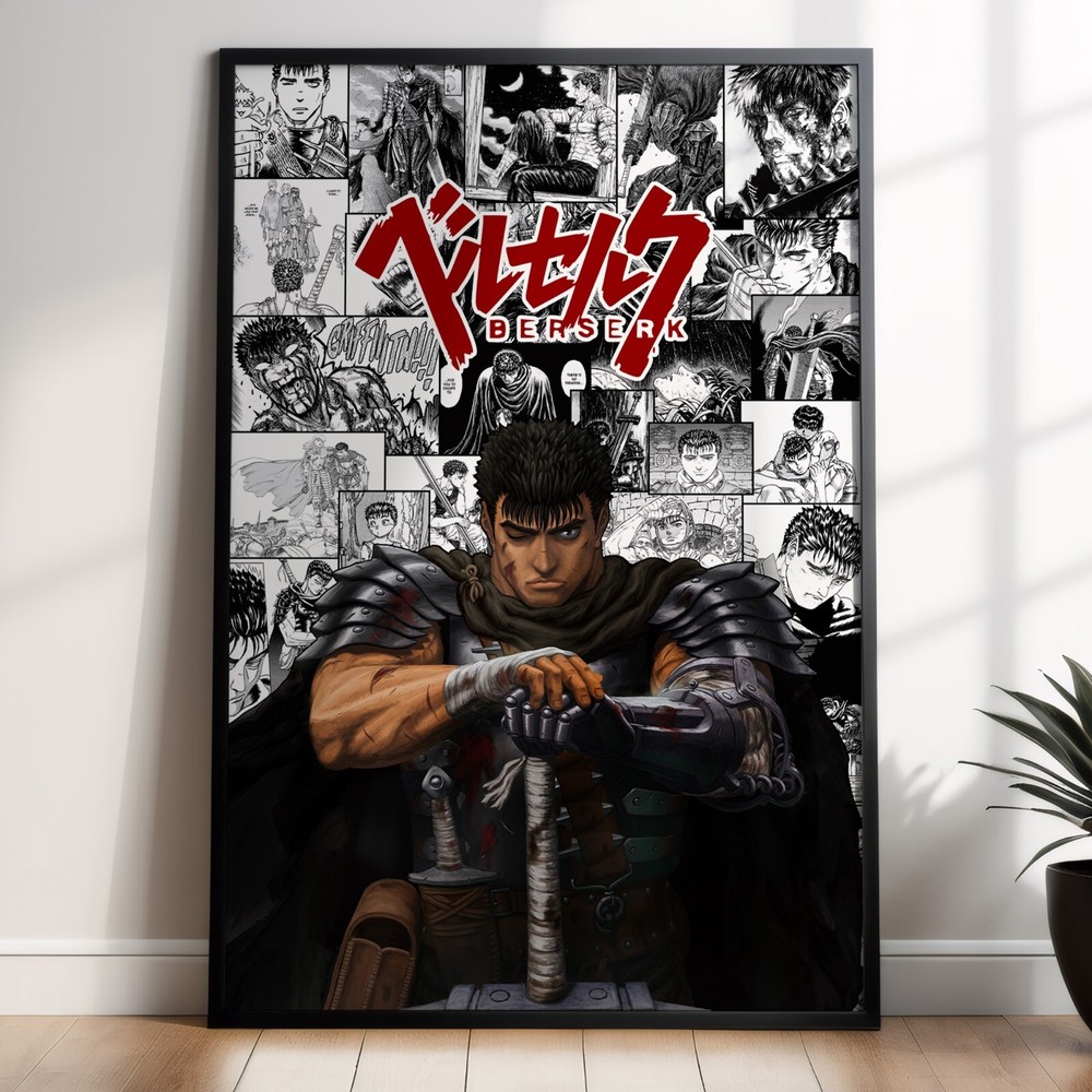 Berserk Guts Anime Wall Art Manga Canvas Print Poster