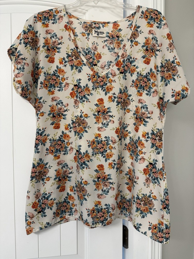 Show Me Your Mumu Floral Oversized Blouse Top Women’s Size Small