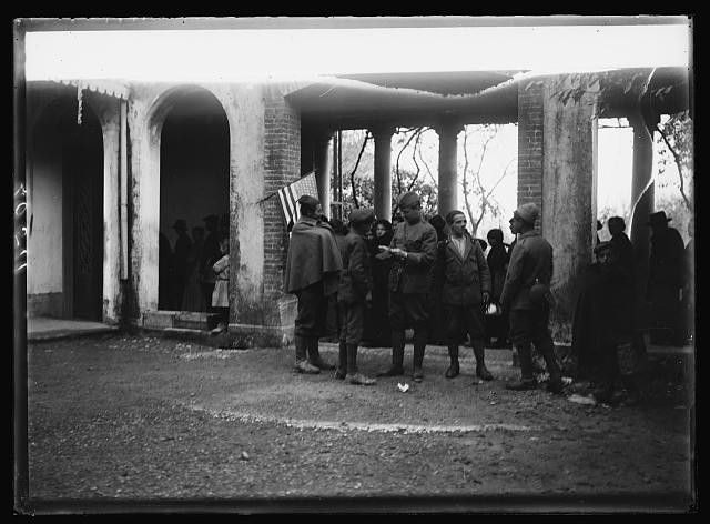 Photo:Coneglana Italy 1919 ARC Food Distribution Soldiers Civilians